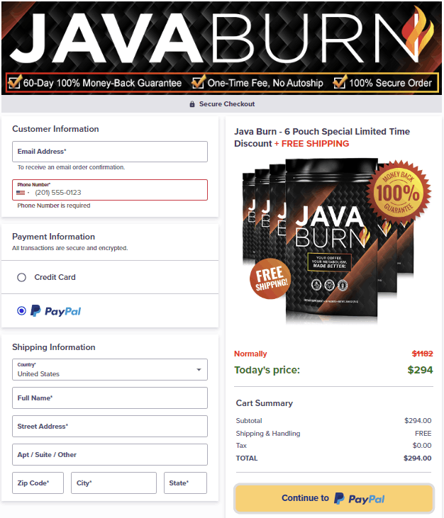 Java Burn Secure-Checkout